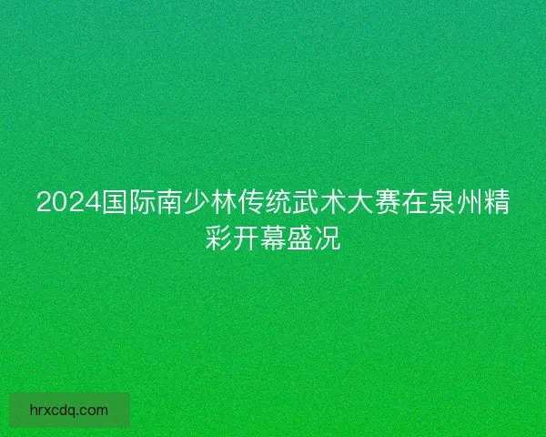 2024国际南少林传统武术大赛在泉州精彩开幕盛况 2024国际南少林传统武术大赛在泉州精彩开幕盛况